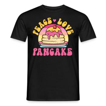 Pancake Lover Kids Girl Peace Love - Männer T-Shirt - Schwarz - Vorne - AI Model Male 178 light (178cm)