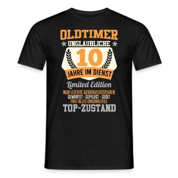 Voiture de collection 10 ans de service Top Condition Anniversaire - T-shirt homme - noir - Devant - AI Model Male 178 light (178cm)
