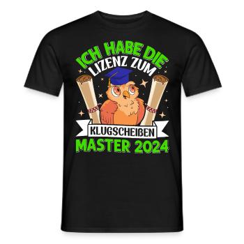 Master 2024 j'ai le permis d'être intelligent - T-shirt homme - noir - Devant - AI Model Male 178 light (178cm)
