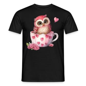 Hiboux hiboux - T-shirt homme - noir - Devant - AI Model Male 178 light (178cm)