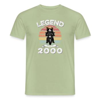 2000 Geburtstag Legend since sunset Teddy - Männer T-Shirt - Sage - Vorne - AI Model Male 178 light (178cm)