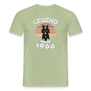 1966 Geburtstag Legend since sunset Teddy - Männer T-Shirt - Sage - Vorne - AI Model Male 178 light (178cm)