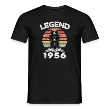 1956 anniversaire légende depuis le coucher du soleil Teddy - T-shirt homme - noir - Devant - AI Model Male 178 light (178cm)