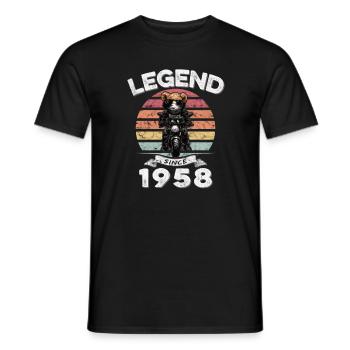 1958 Geburtstag Legend since sunset Teddy - Männer T-Shirt - Schwarz - Vorne - AI Model Male 178 light (178cm)