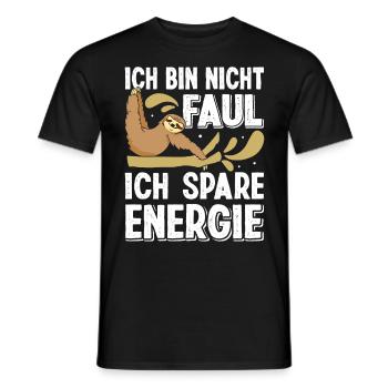 Faulpelz Büro Bin Nicht Faul Spare Energie Lustig - Männer T-Shirt - Schwarz - Vorne - AI Model Male 178 light (178cm)