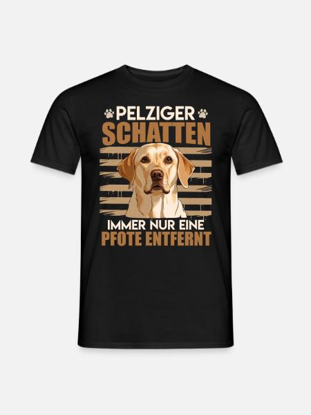 Labrador Herrchen PELZIGER SCHATTEN Labrador - Männer T-Shirt - Schwarz