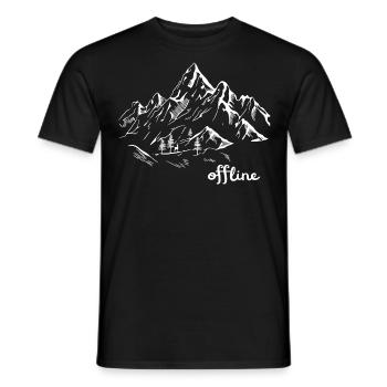 offline mountain landscape hike - Men's T-Shirt - black - Front - AI Model Male 178 light (178cm)