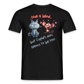 Love is blind... but Cupid's aim seems to be too! - Men's T-Shirt - black - Front - AI Model Male 178 light (178cm)