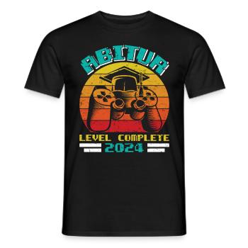Abitur 2024 LEVEL COMPLETE Abiturienten Abschluss - Männer T-Shirt - Schwarz - Vorne - AI Model Male 178 light (178cm)