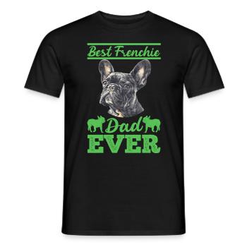 Französische Bulldogge BEST FRENCHIE DAD EVER - Männer T-Shirt - Schwarz - Vorne - AI Model Male 178 light (178cm)