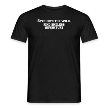 Wandern - Step into the wild, find endless - Männer T-Shirt - Schwarz - Vorne - AI Model Male 178 light (178cm)