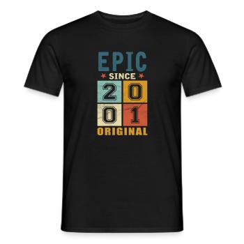 2001 Birthday Epic since - Men's T-Shirt - black - Front - AI Model Male 178 light (178cm)