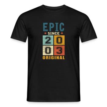 2003 Birthday Epic since - Men's T-Shirt - black - Front - AI Model Male 178 light (178cm)