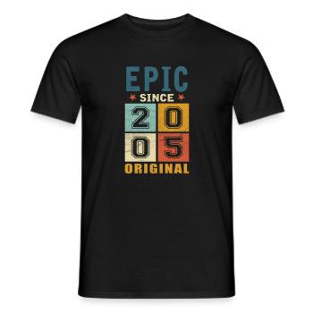 2005 Birthday Epic since - Men's T-Shirt - black - Front - AI Model Male 178 light (178cm)