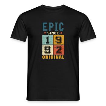 1992 Birthday Epic since - Men's T-Shirt - black - Front - AI Model Male 178 light (178cm)