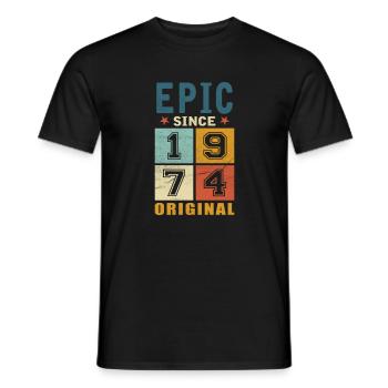 1974 Birthday Epic since - Men's T-Shirt - black - Front - AI Model Male 178 light (178cm)