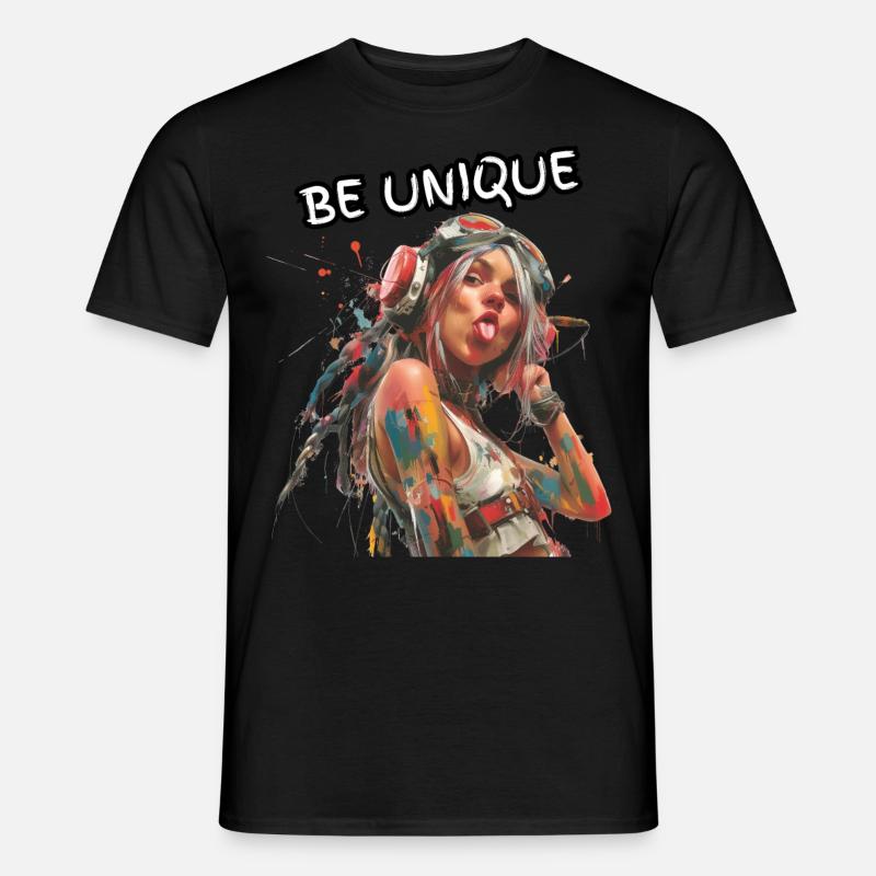 BE UNIQUE. Selbsttreue, Selbstbewusst, Individual, - Männer T-Shirt - Schwarz