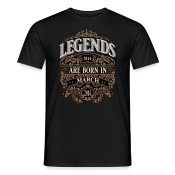 2014 Mars Né Anniversaire Année de naissance - T-shirt homme - noir - Devant - AI Model Male 178 light (178cm)