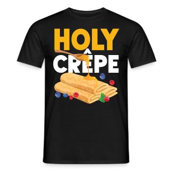 Pancake Lover Kids Pun Holy Crepe - Men's T-Shirt - black - Front - AI Model Male 178 light (178cm)