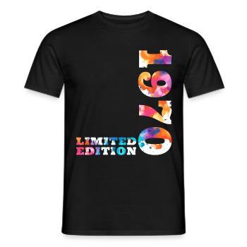 Colorful Birthday Limited Edition 1970's - Men's T-Shirt - black - Front - AI Model Male 178 light (178cm)