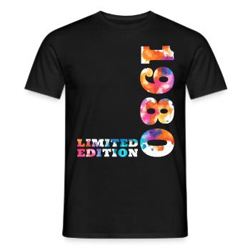 Colorful Birthday Limited Edition 1980's - Men's T-Shirt - black - Front - AI Model Male 178 light (178cm)