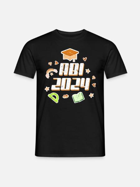 Abi 2024 Abitur Mädchen Abiturientin - Männer T-Shirt - Schwarz