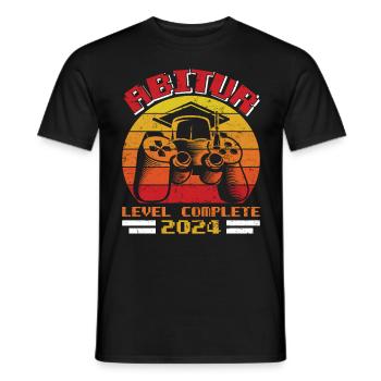 Abitur 2024 LEVEL COMPLETE Abiturienten Abschluss - Männer T-Shirt - Schwarz - Vorne - AI Model Male 178 light (178cm)