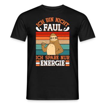 Faulenzer Bin nicht Faul Spare Energie Mitarbeiter - Männer T-Shirt - Schwarz - Vorne - AI Model Male 178 light (178cm)