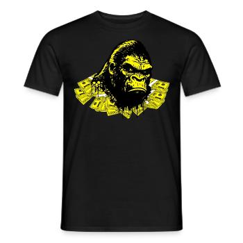 Money Monkey - Männer T-Shirt - Schwarz - Vorne - AI Model Male 178 light (178cm)