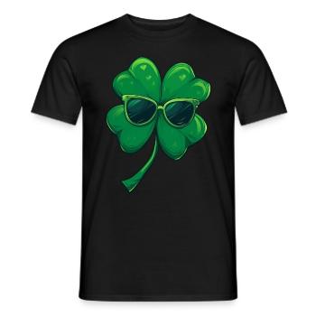 Shamrock Shamrock Lunettes de soleil Saint Patrick - T-shirt homme - noir - Devant - AI Model Male 178 light (178cm)