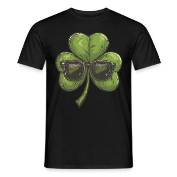 Shamrock Shamrock Lunettes de soleil Saint Patrick - T-shirt homme - noir - Devant - AI Model Male 178 light (178cm)