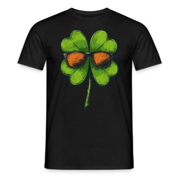 Shamrock Lunettes de soleil Shamrock Saint Patrick - T-shirt homme - noir - Devant - AI Model Male 178 light (178cm)