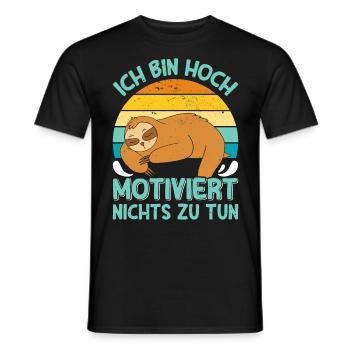 Fauler Kollege Bin Hoch Motiviert Nichts zu Tun - Männer T-Shirt - Schwarz - Vorne - AI Model Male 178 light (178cm)