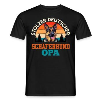 Schäferhund STOLZER DEUTSCHER SCHÄFERHUND OPA - Männer T-Shirt - Schwarz - Vorne - AI Model Male 178 light (178cm)