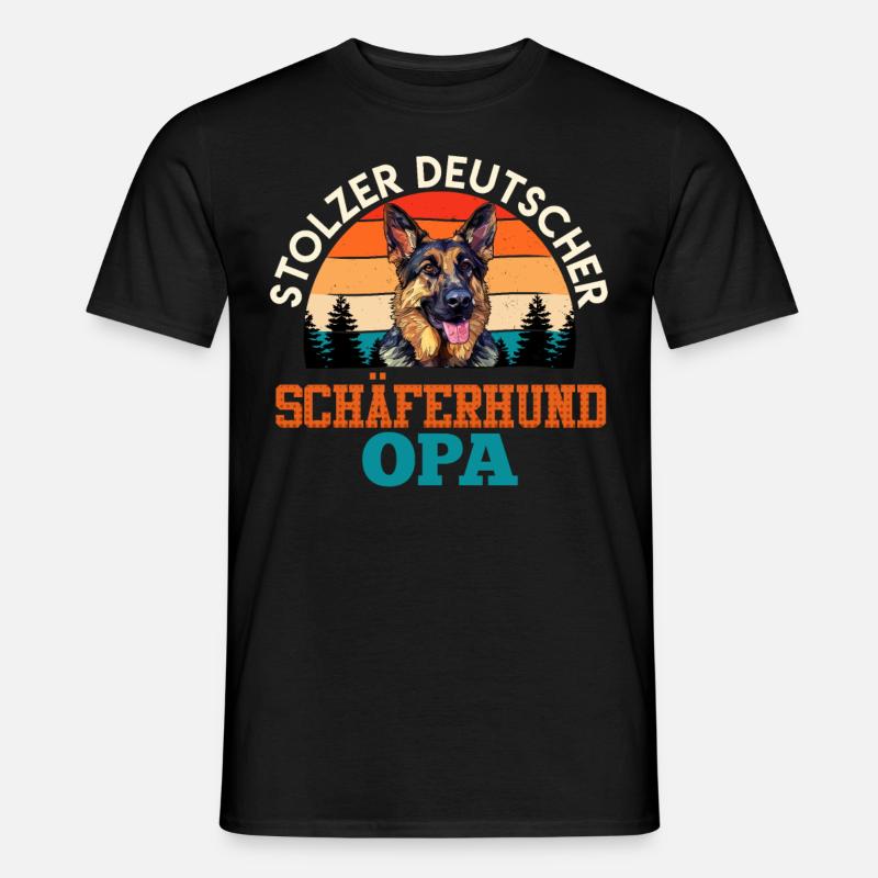 Schäferhund STOLZER DEUTSCHER SCHÄFERHUND OPA - Männer T-Shirt - Schwarz