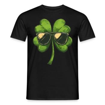 Lunettes de soleil Shamrock de la Saint-Patrick Shamrock - T-shirt homme - noir - Devant - AI Model Male 178 light (178cm)