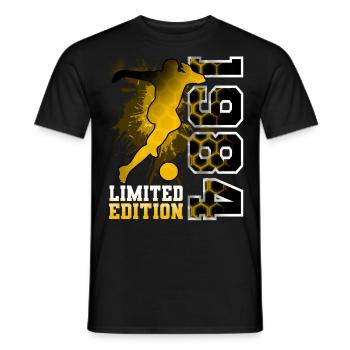 1984 Année de naissance Anniversaire Football - T-shirt homme - noir - Devant - AI Model Male 178 light (178cm)