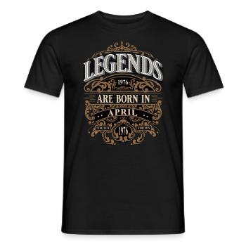 1976 Avril Naissance Anniversaire Année de naissance - T-shirt homme - noir - Devant - AI Model Male 178 light (178cm)
