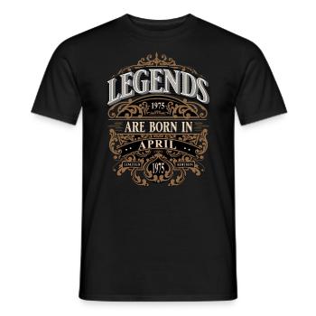 1975 Avril Naissance Anniversaire Année de naissance - T-shirt homme - noir - Devant - AI Model Male 178 light (178cm)