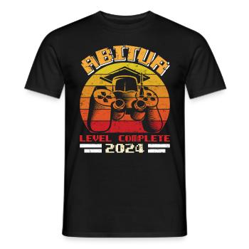 Abitur 2024 LEVEL COMPLETE Abiturienten Abschluss - Männer T-Shirt - Schwarz - Vorne - AI Model Male 178 light (178cm)