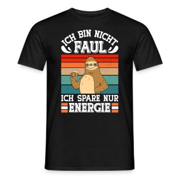 Faulenzer Bin nicht Faul Spare Energie Mitarbeiter - Männer T-Shirt - Schwarz - Vorne - AI Model Male 178 light (178cm)