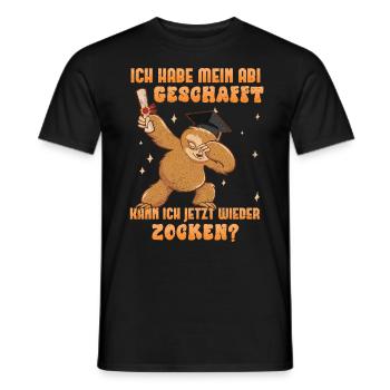 Abitur Habe Mein Abi Geschafft Wieder Zocken? - Männer T-Shirt - Schwarz - Vorne - AI Model Male 178 light (178cm)