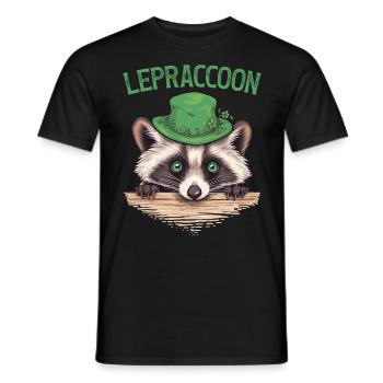 Lepraccoon Kobold Waschbär Saint Patrick Irisch - Männer T-Shirt - Schwarz - Vorne - AI Model Male 178 light (178cm)