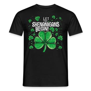Let The Shenanigans Begin! Raccoon Saint Patrick - Men's T-Shirt - black - Front - AI Model Male 178 light (178cm)