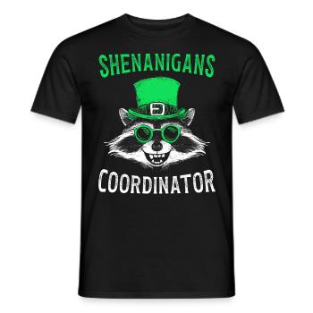 Shenanigans Coordinator Cute Raccoon Funny - Men's T-Shirt - black - Front - AI Model Male 178 light (178cm)