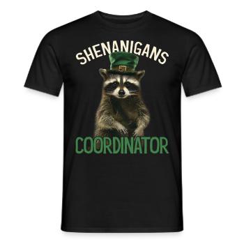Shenanigans Coordinator Cute Raccoon Funny - Men's T-Shirt - black - Front - AI Model Male 178 light (178cm)