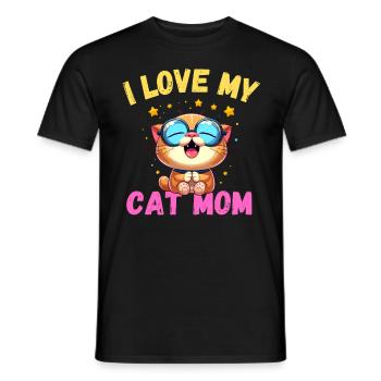 Chats, Maman, Chat, Maman, Fête Des Mères, Mignon, Miaou - T-shirt homme - noir - Devant - AI Model Male 178 light (178cm)