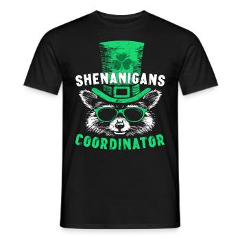 Shenanigans Coordinator Cute Raccoon Funny - Men's T-Shirt - black - Front - AI Model Male 178 light (178cm)