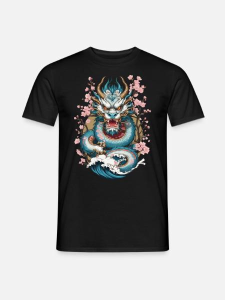 Japanischer Drache Tattoo Aesthetic Streetwear - Männer T-Shirt - Schwarz
