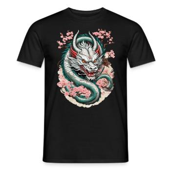 Japanischer Drache Tattoo Aesthetic Streetwear - Männer T-Shirt - Schwarz - Vorne - AI Model Male 178 light (178cm)